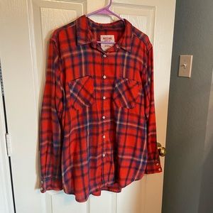Red plaid button up